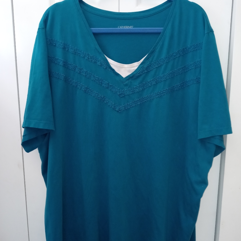 Catherine's Teal T-shirt size 3X